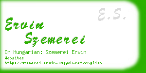 ervin szemerei business card